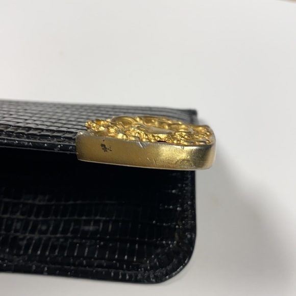 Croc Embossed Leather Business Credit Card Holder - Picture 7 of 8